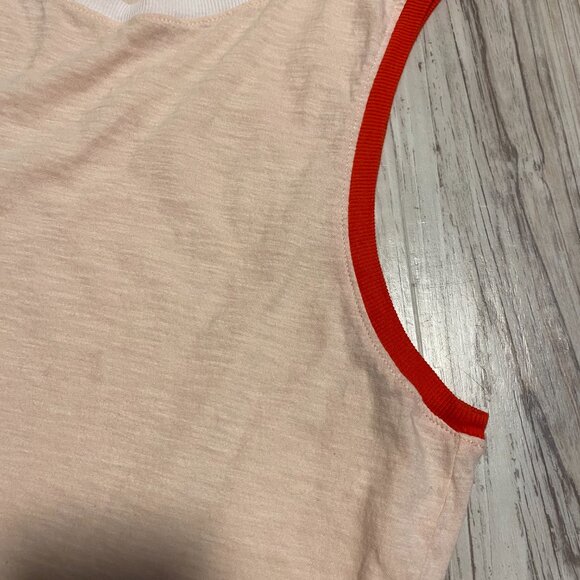 LOFT Outlet Sleeveless Shirt - Pink Ringer Tank Top Tee - Colorblock W Size XL - Picture 4 of 4